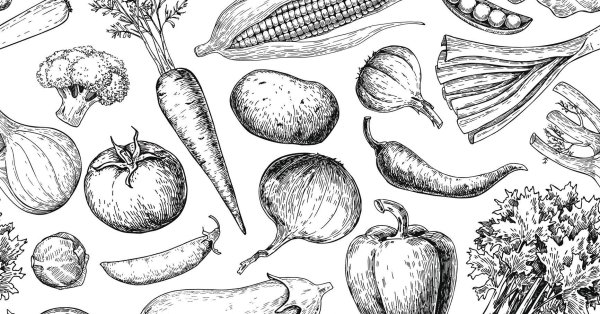 Овощи раскраска для детей
