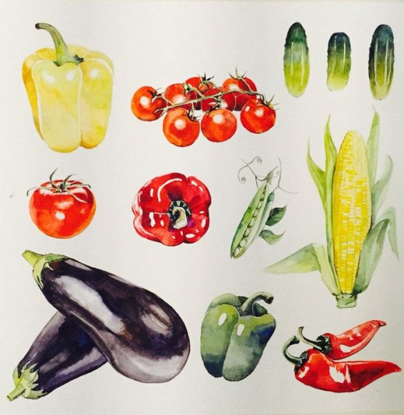 Натюрморт из овощей и фруктов