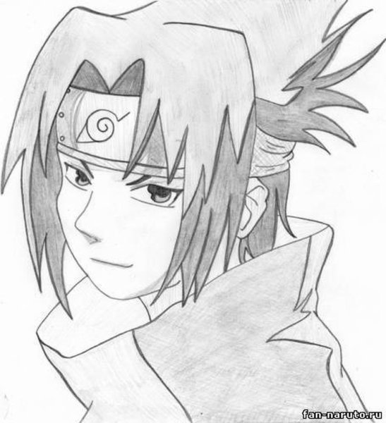 Наруто и Саске для срисовки