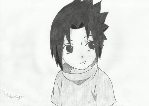 Аниме для срисовки Наруто Саске