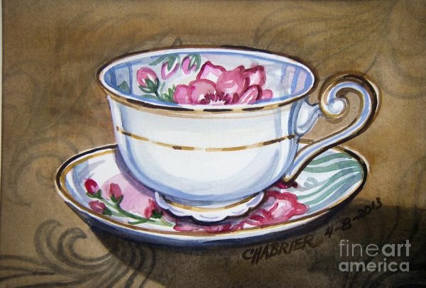 Чашка чая акварель