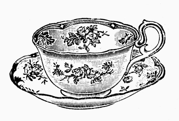 Чашка с блюдцем карандашом