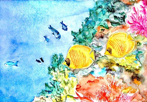 Рисование подводный мир