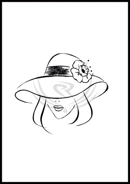 Трафарет шляпы женской