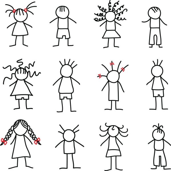 Нарисованный человечек девочка