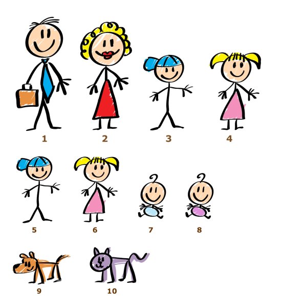 Стилизованное изображение семьи