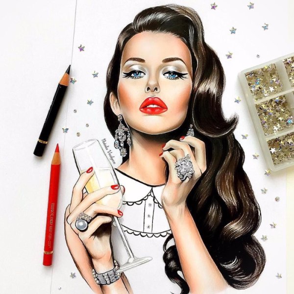 Фэшн иллюстрации макияж