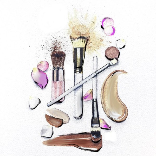 Фэшн иллюстрация косметика