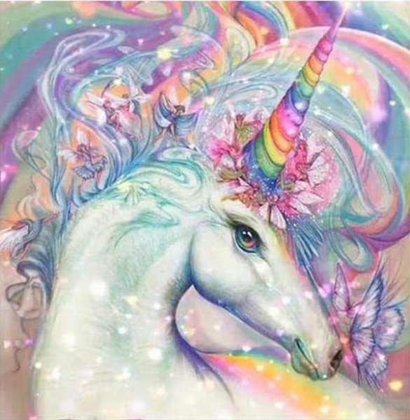 Единорог красками