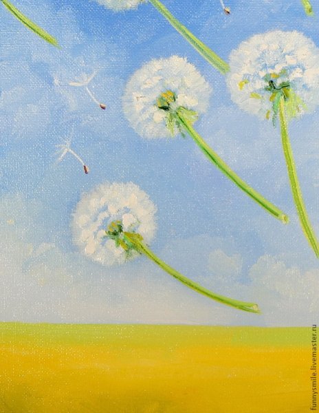 Одуванчик на холсте