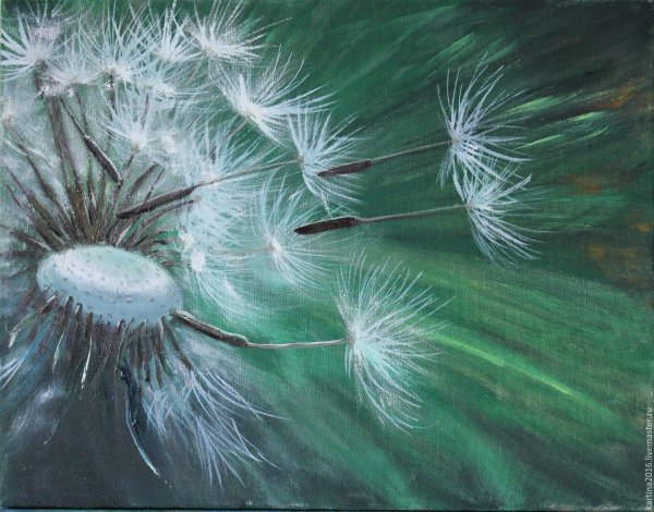 Одуванчики живопись