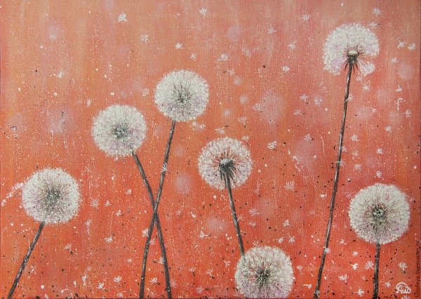 Интерьерная живопись одуванчики