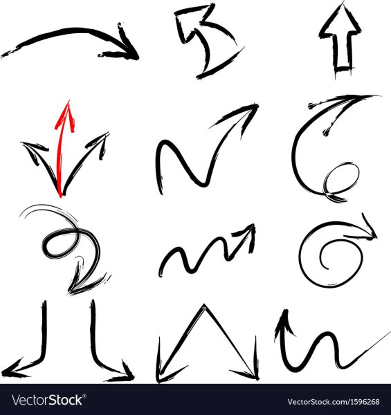 Стрелочка карандашом