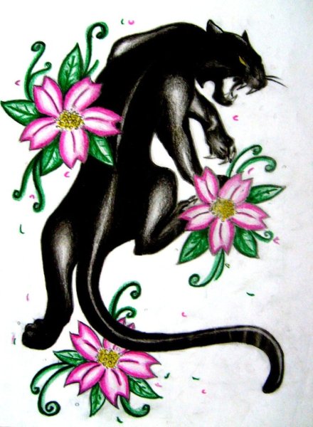 Пантера в цветах