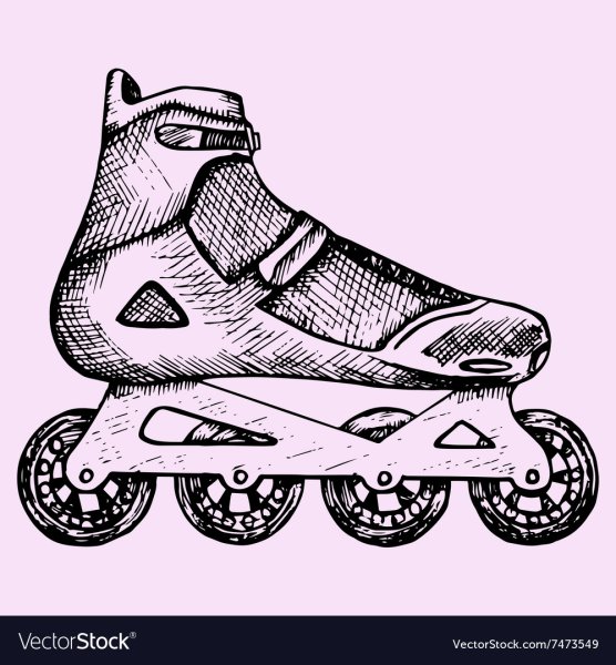 Роликовые коньки карандашом