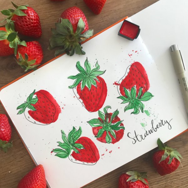 Земляника рисунок