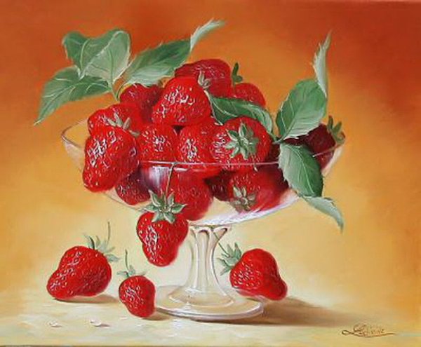 Клубника на прозрачном фоне арт