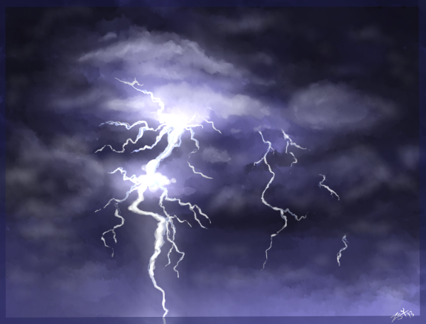 Рисование молнии