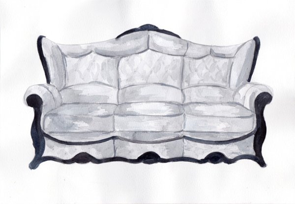 Диван карандашом