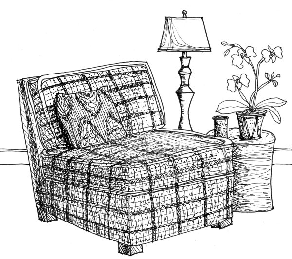 Нарисованная мягкая мебель