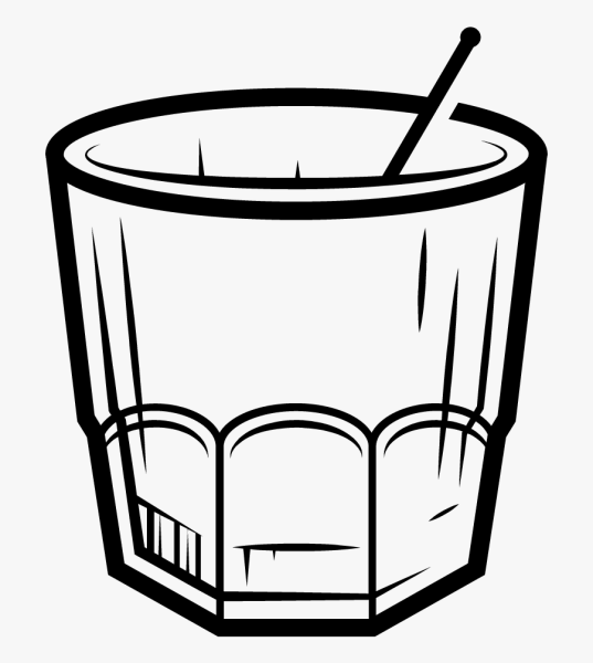 Трафарет стакана для коктейля