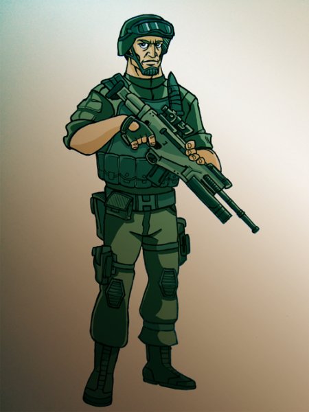 Солдат в мультяшном стиле