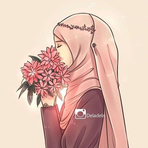 Мусульманка арт с цветами