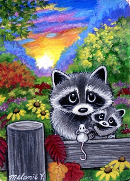 Енот рисунок