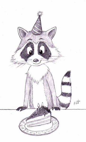 Енот карандашом