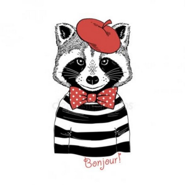 Енот в мультяшном стиле