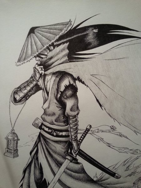 Япония гейша и Самурай арт