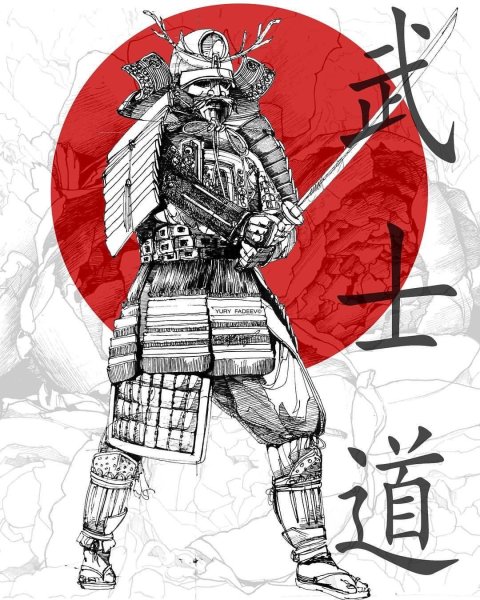 Самурай зарисовка