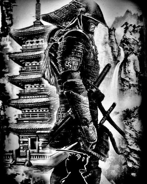 Ронин Самурай демон тату