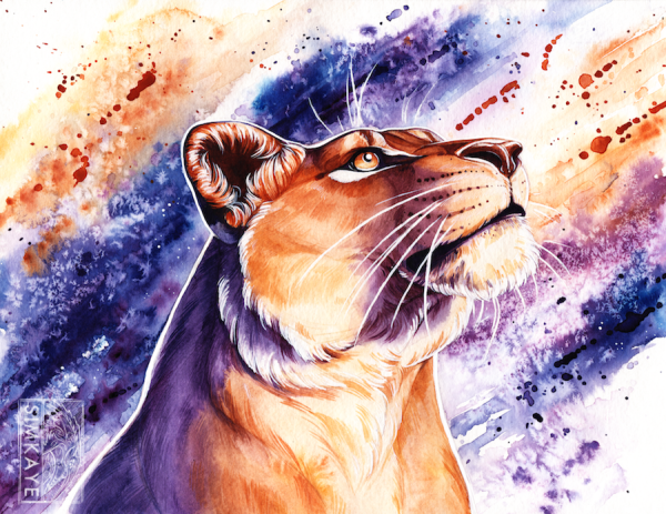 Львица арт рисунок