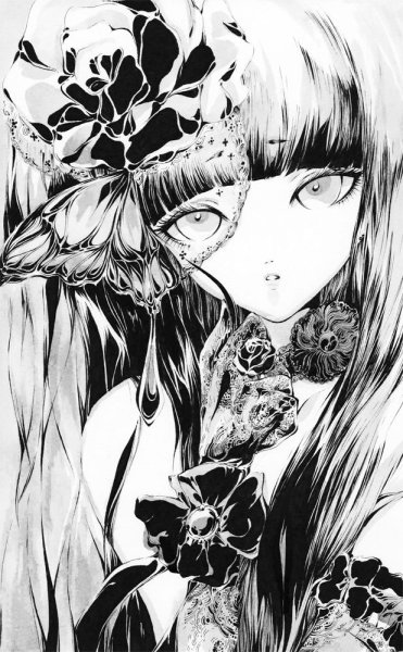 Аниме черное белое