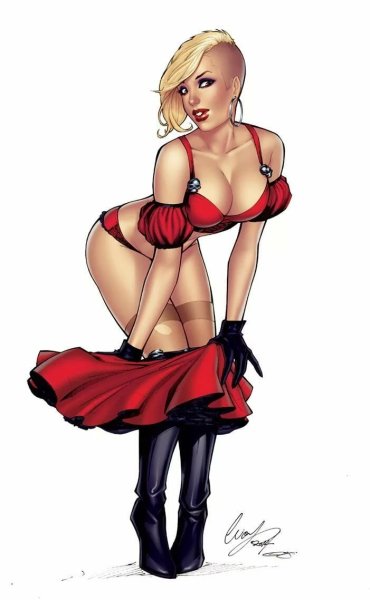 Аниме девушка в коже