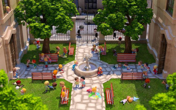 Красивый школьный двор