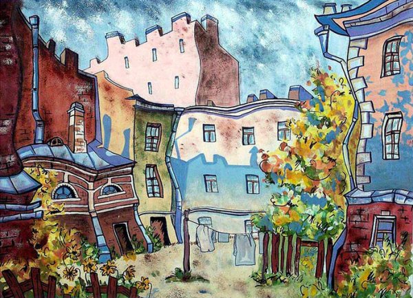 Двор рисунок