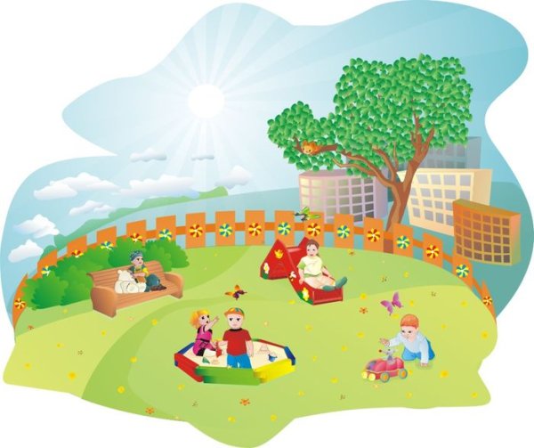 Детский двор мультяшный