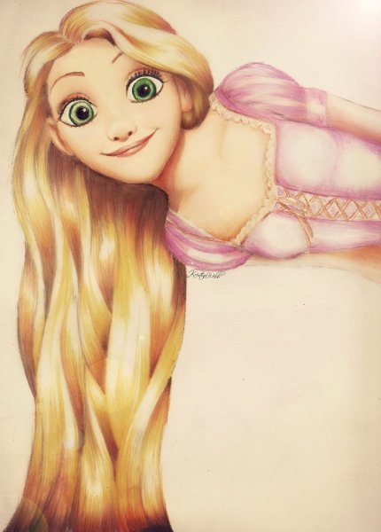 Срисовки Дисней Рапунцель