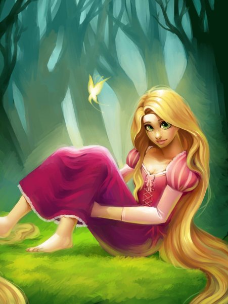 Принцесса Рапунцель для срисовки