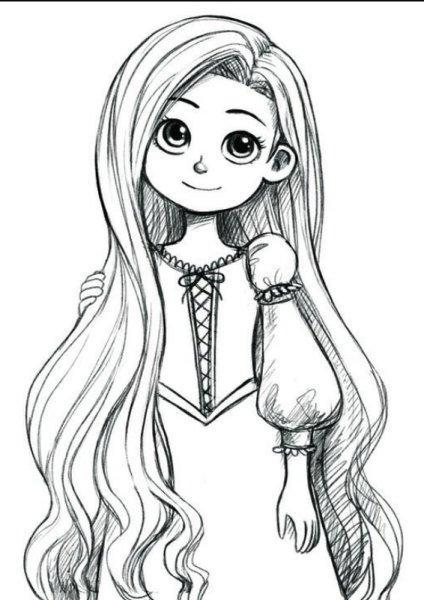 Срисовки Дисней Рапунцель