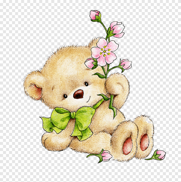 Медвежонок с цветами