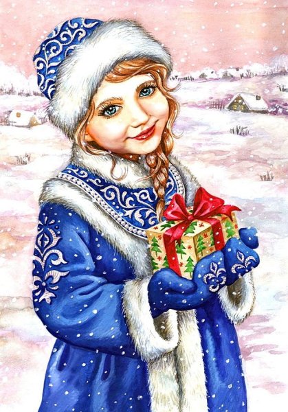 Снегурочка на прозрачном фоне