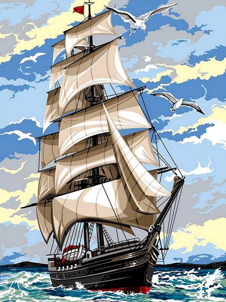 Картина по номерам парусники