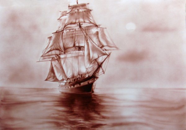 Корабль карандашом