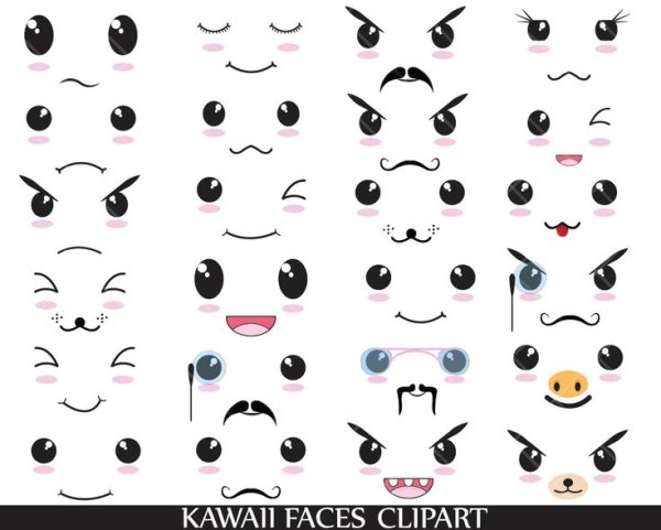 Милые мордочки для рисования