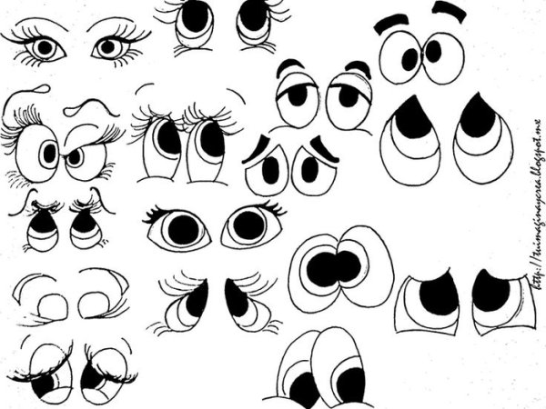 Глазки для поделок черно белые