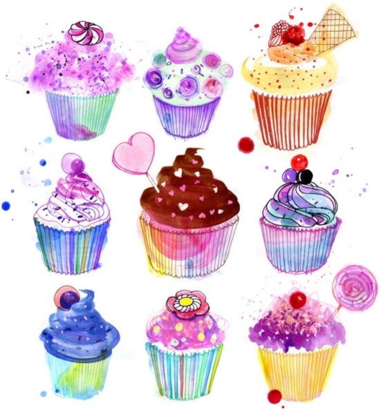 Кекс акварелью