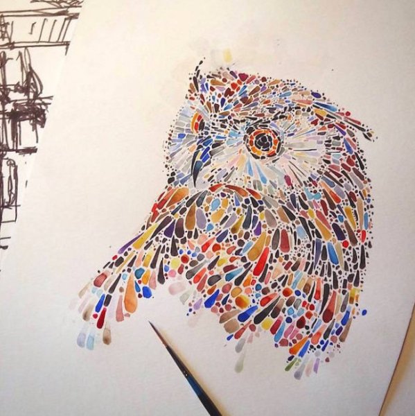 Акварельные иллюстрации животных художник Ana Enshina